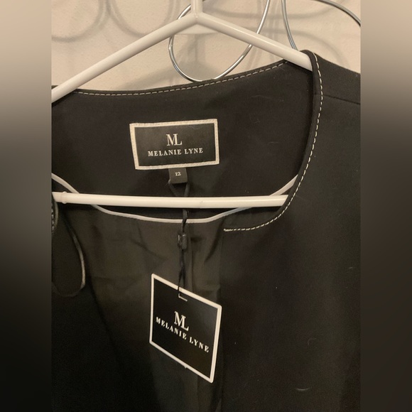 Redingote Jacket Black with white trim - Picture 2 of 2